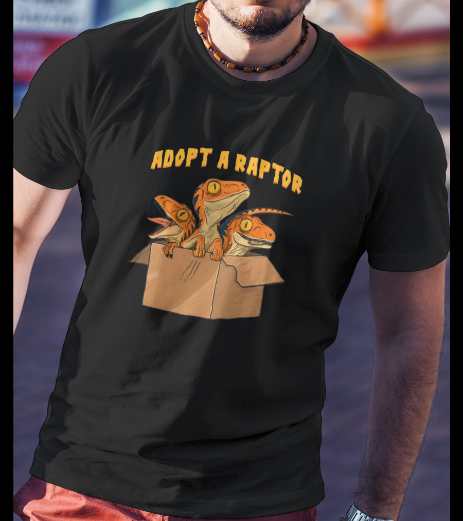 Adopt A Raptor Cute Baby Dinosaurs In Box T-Shirt