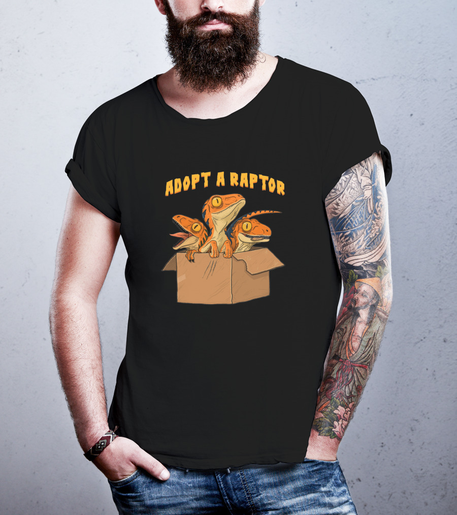 Adopt A Raptor Cute Baby Dinosaurs In Box T-Shirt