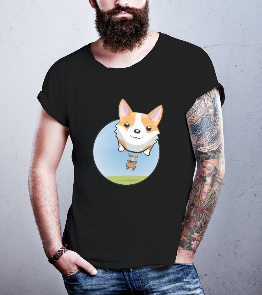 Corgi Adventure With Balloon Basket Joyride T-Shirt