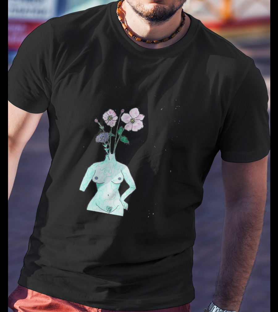 Alien Anemone Flower Head Surreal Floral Body T-Shirt