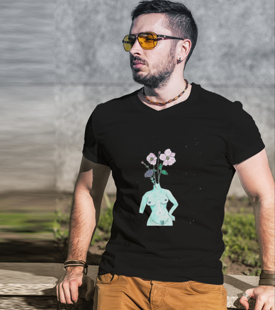 Alien Anemone Flower Head Surreal Floral Body T-Shirt