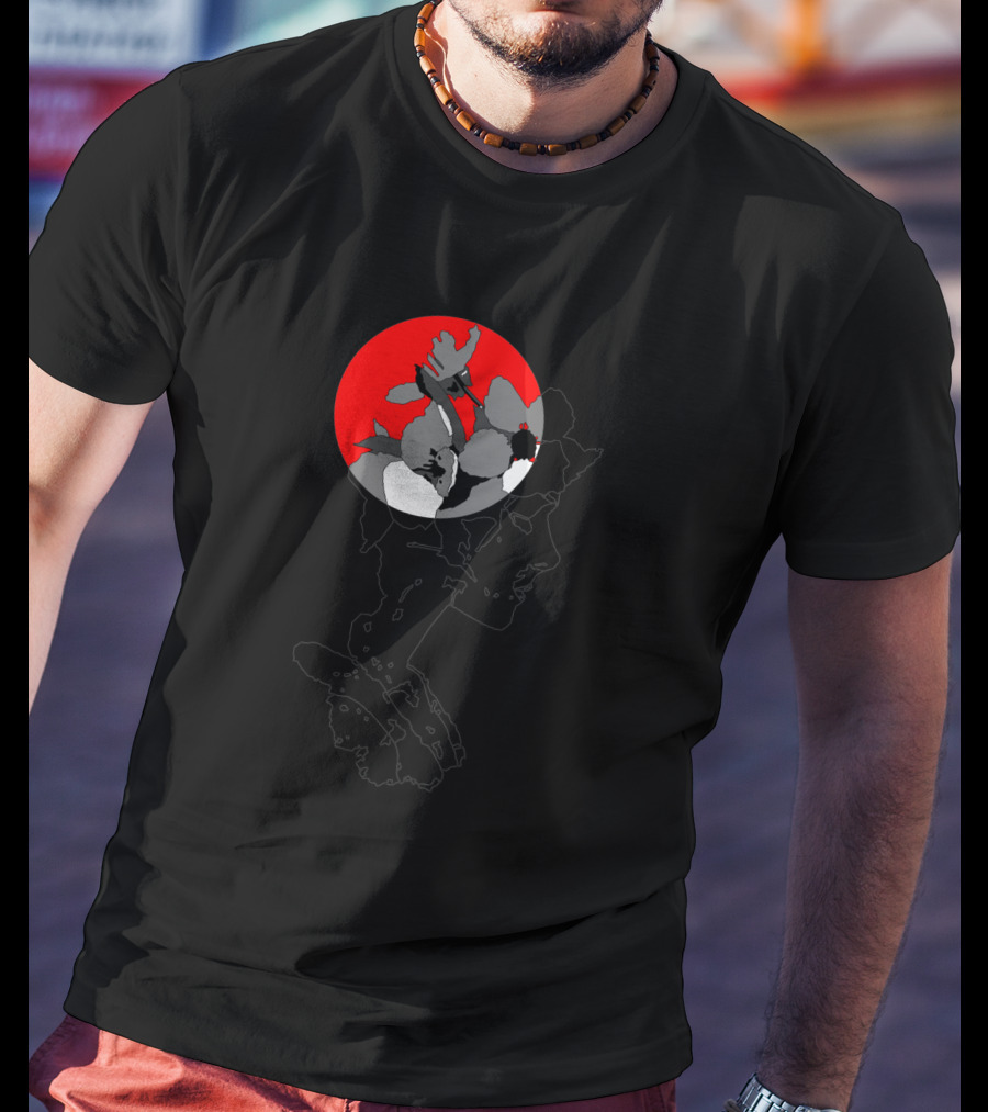 Angels In Chelsea Red Circle Flower Silhouette 355139 T-Shirt