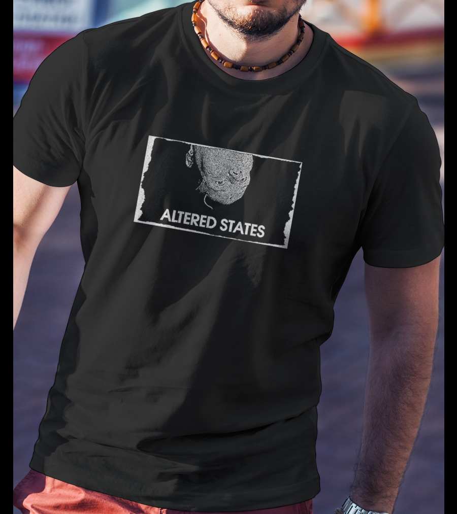 Altered States Monochrome Textured Head T-Shirt