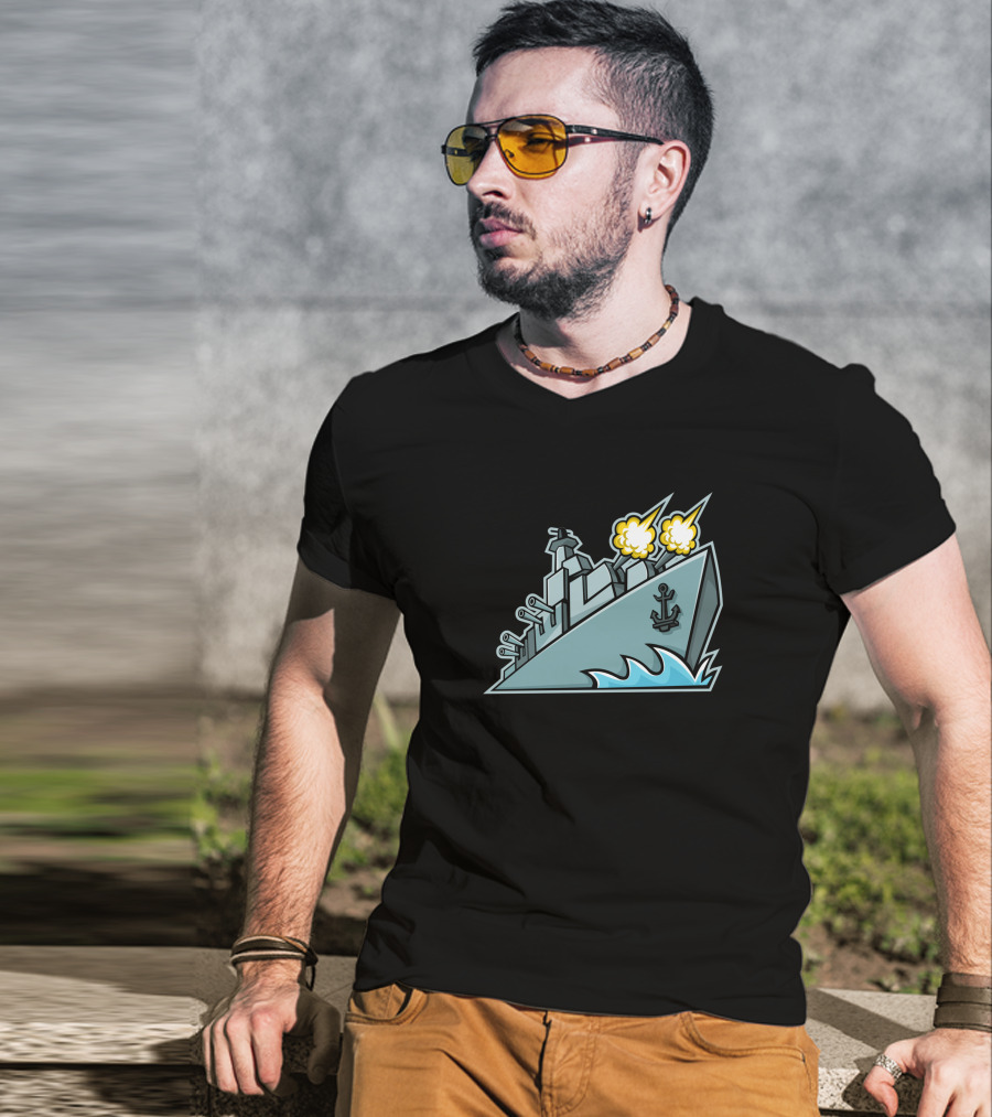 American Destroyer Warship Mascot Explosive Battle Ship 628255 T-Shirt