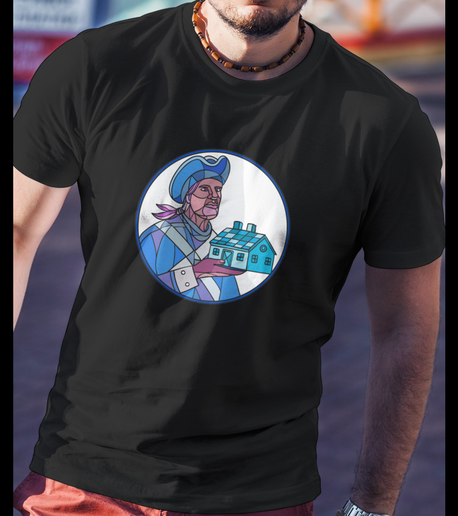 American Patriot Holding House Mosaic Blue 1031076 T-Shirt
