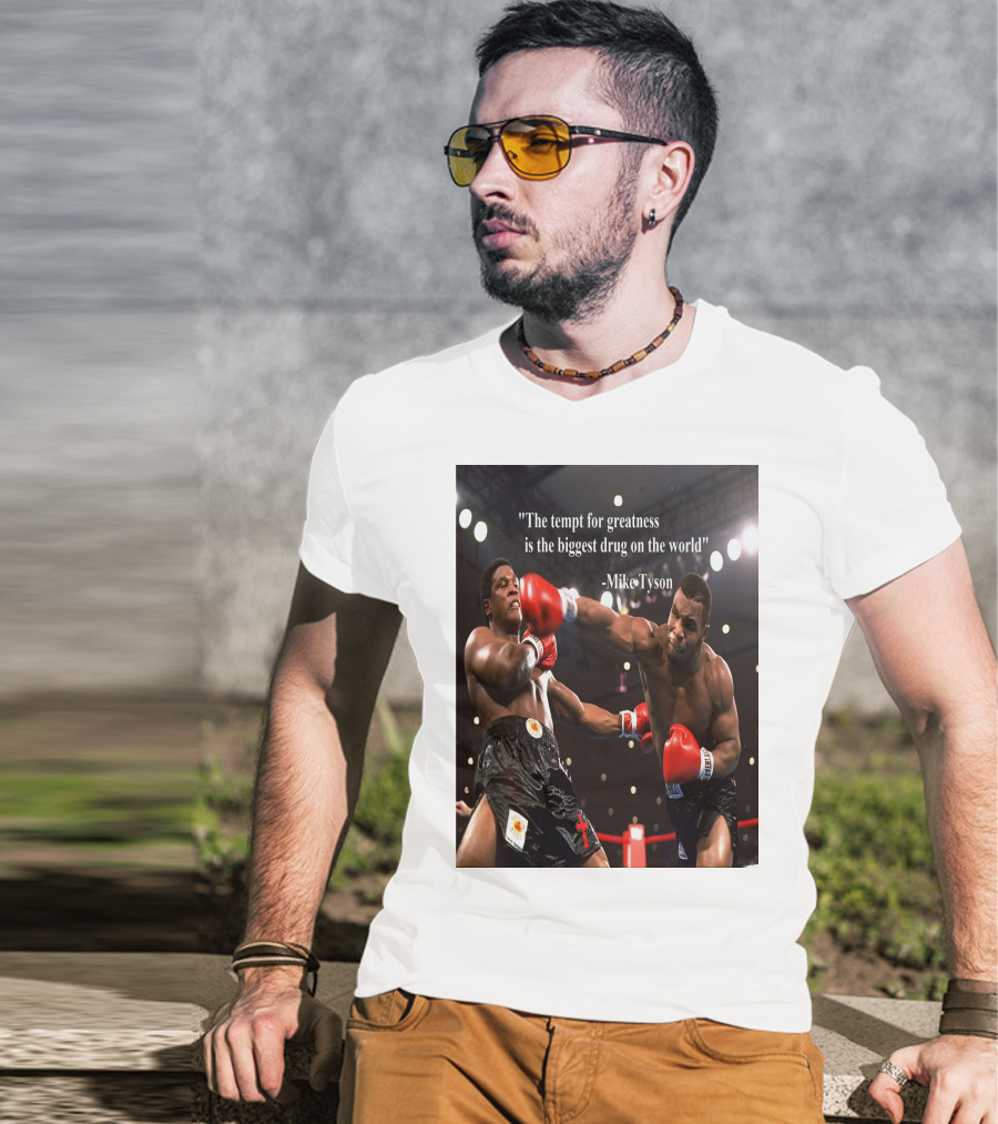 Mike Tyson Famous Quote On Greatness With Boxing Action T-Shirt