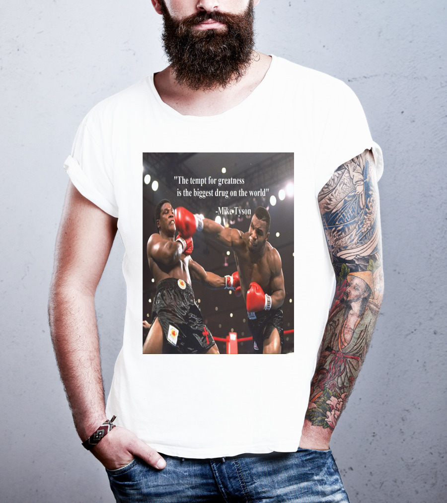 Mike Tyson Famous Quote On Greatness With Boxing Action T-Shirt