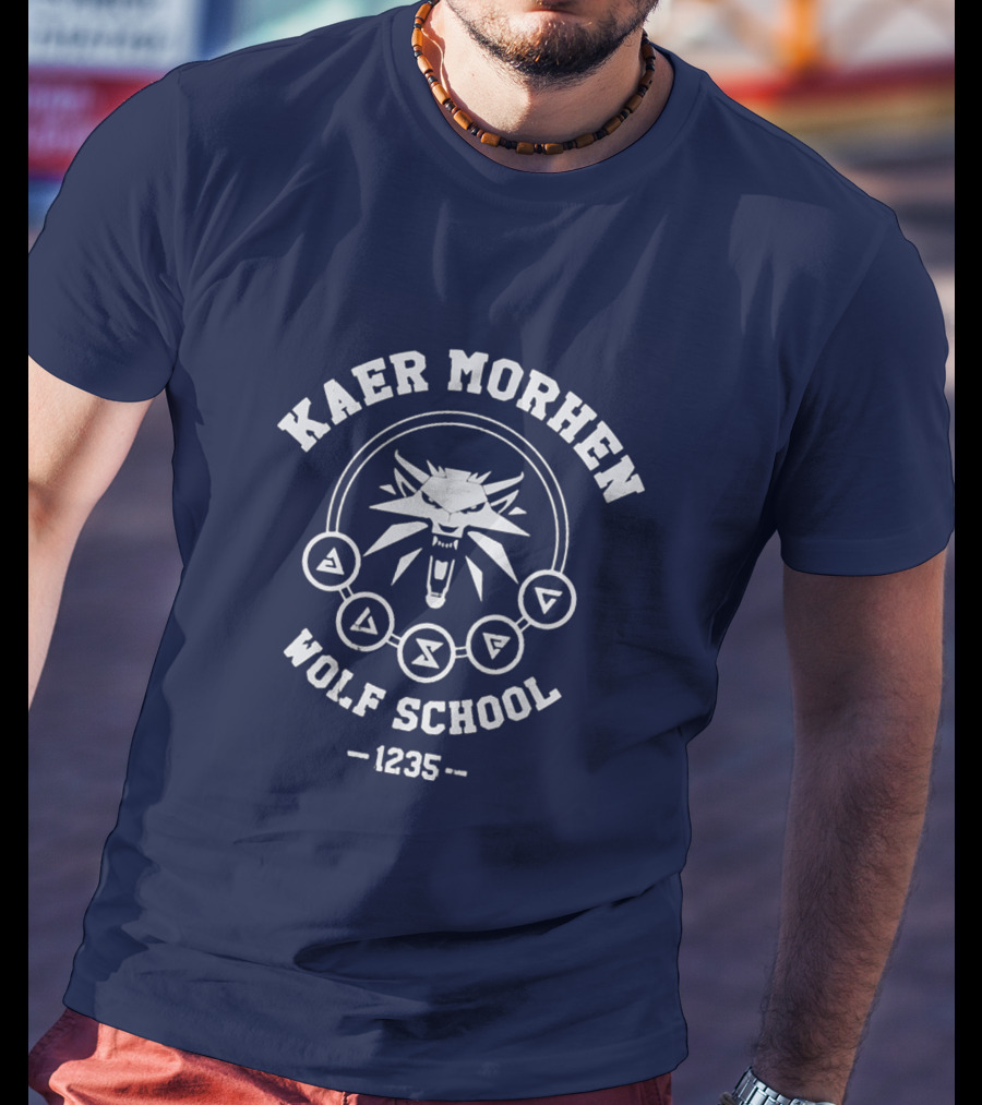 Kaer Morhen Wolf School 1235 JINX Witcher 3 Men's Signs Of The Witcher T-Shirt