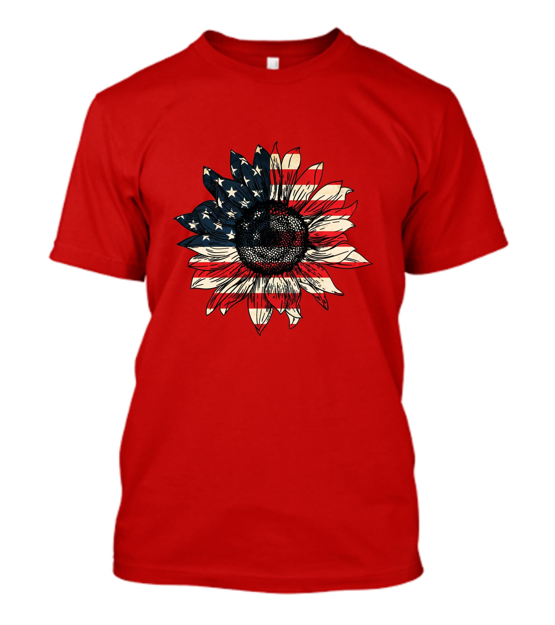 Sunflower American Flag USA Independence Day Flower T-Shirt