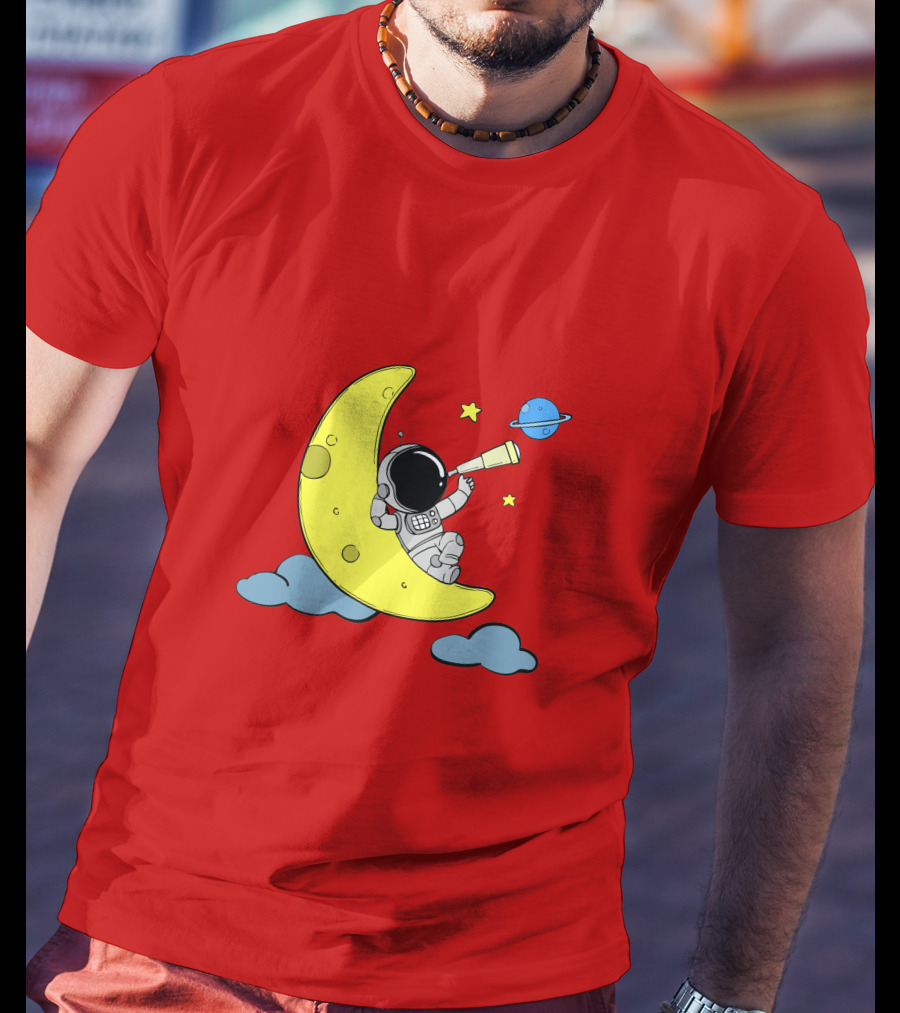 Astronaut On Moon For Women Universe Adventure T-Shirt