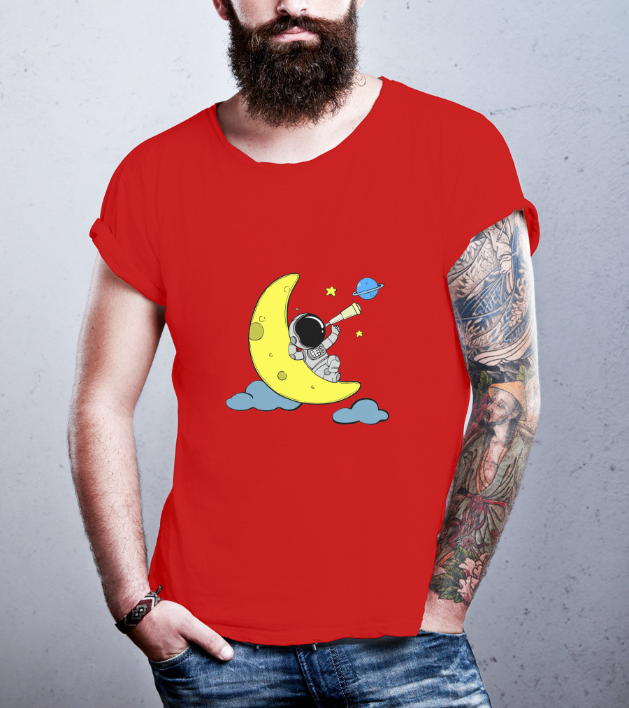 Astronaut On Moon For Women Universe Adventure T-Shirt