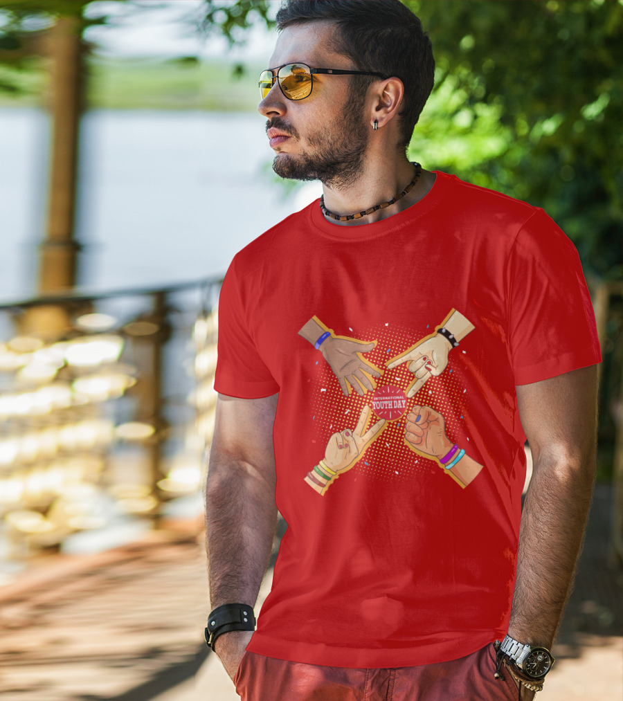 International Youth Day Celebration With Vibrant Hand Gestures T-Shirt