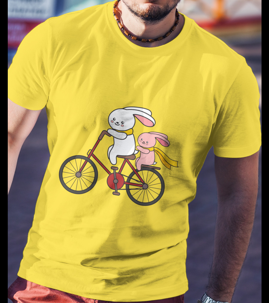 Bunny Bicycle Ride With Yellow Scarf T-Shirt