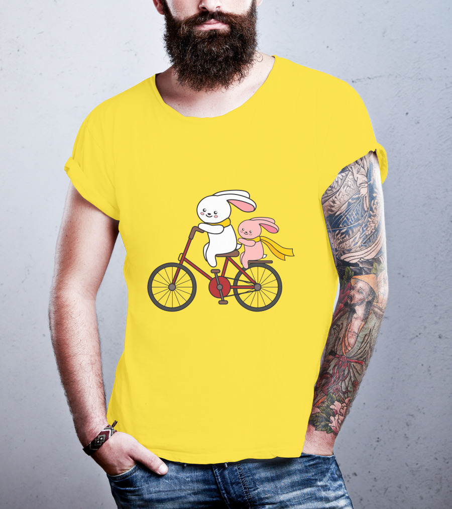 Bunny Bicycle Ride With Yellow Scarf T-Shirt
