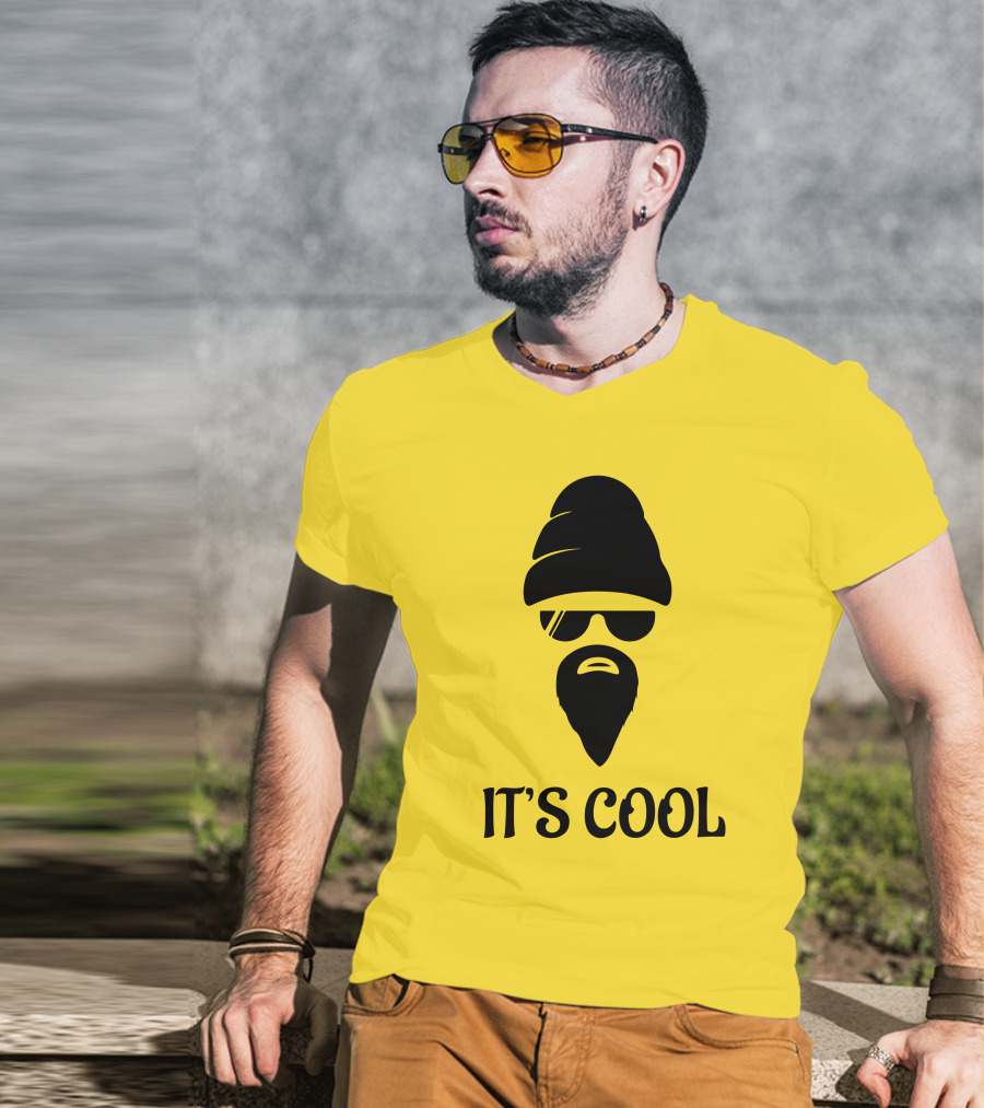 IT'S COOL Bearded Face Sunglasses Beanie T-Shirt