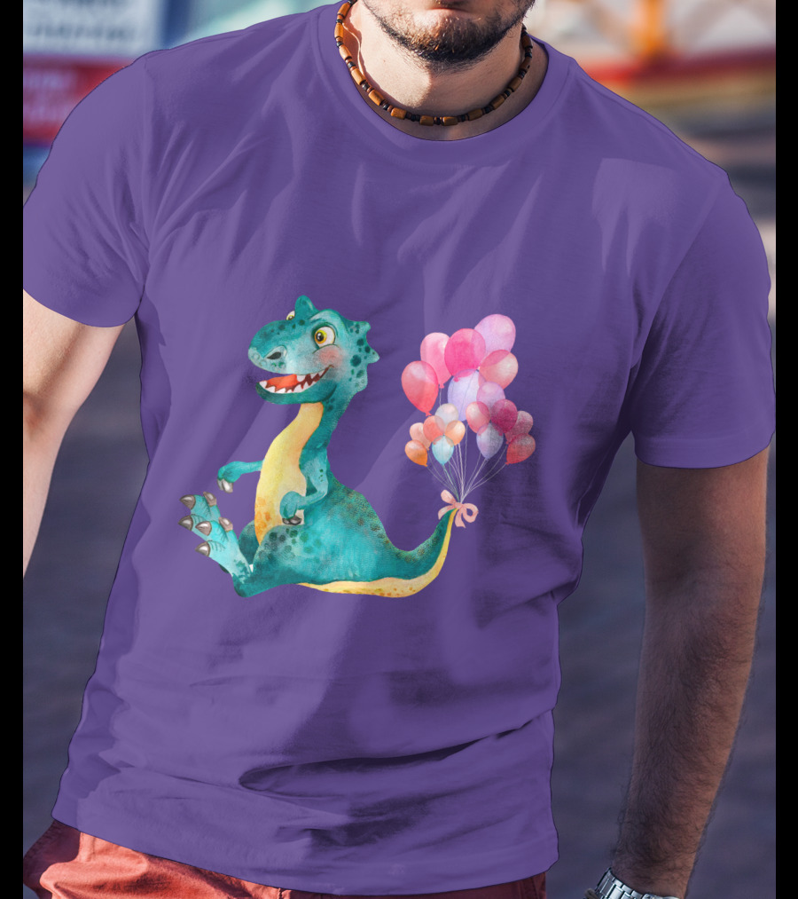 Dinosaur With Colorful Balloons T-Shirt