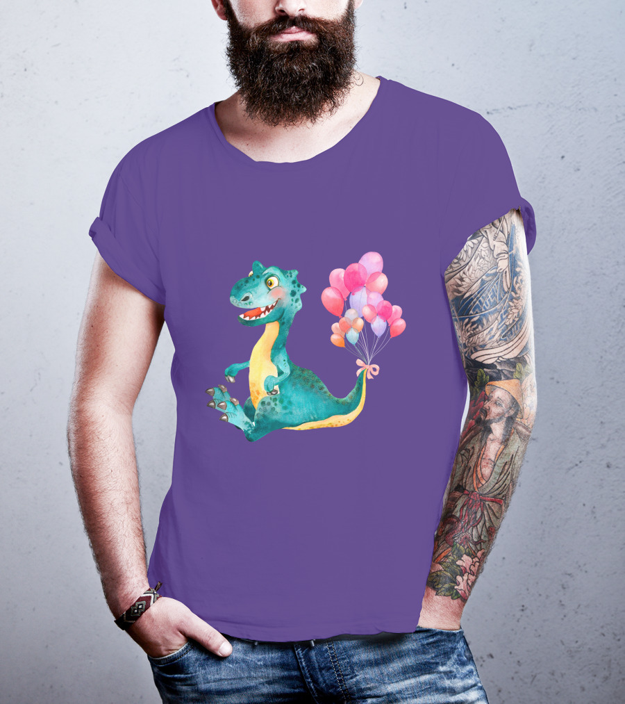 Dinosaur With Colorful Balloons T-Shirt