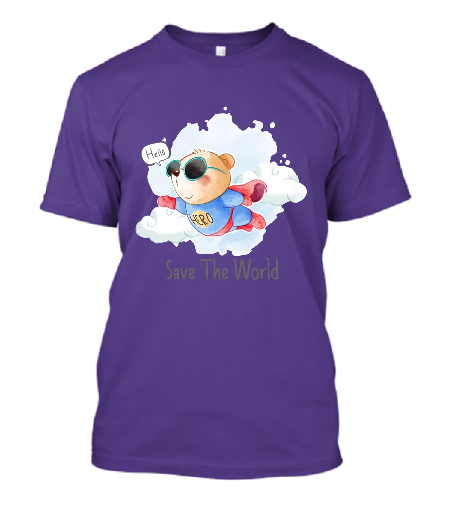 Hello Hero Bear Save The World T-Shirt
