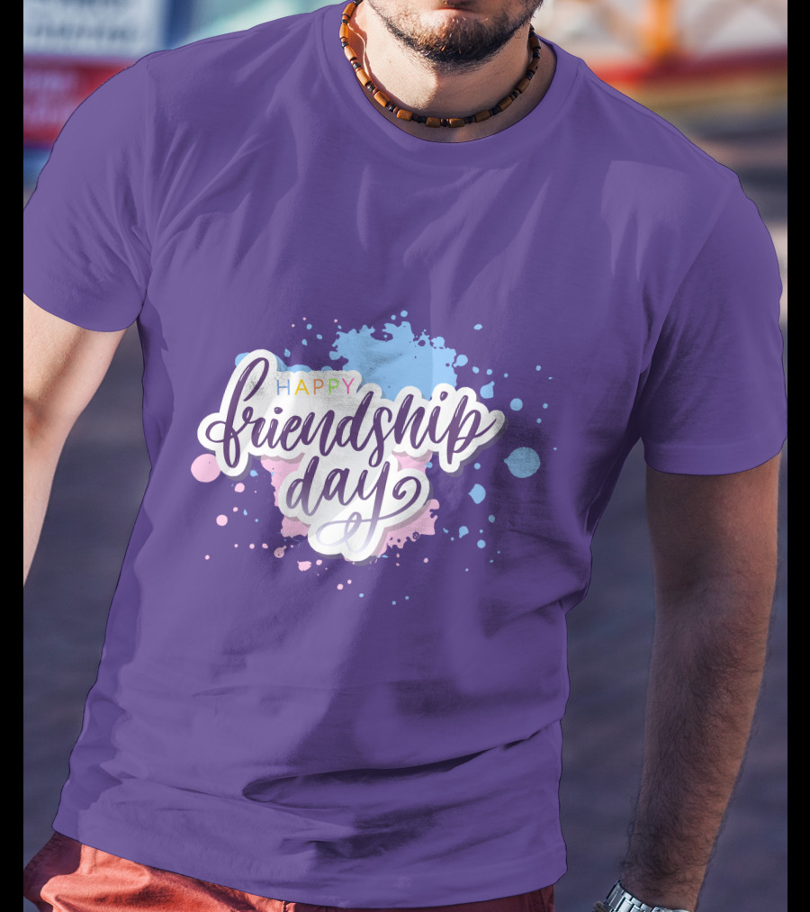 Happy Friendship Day Colorful Splashes T-Shirt