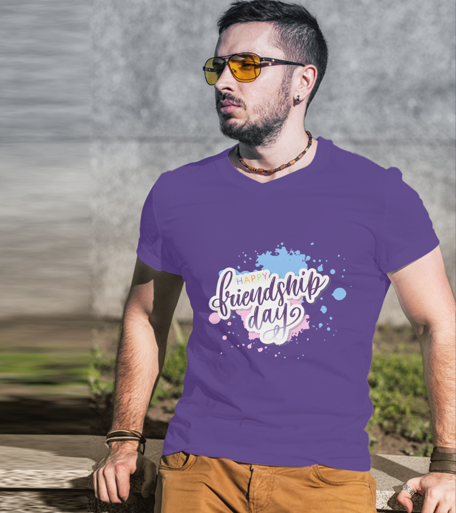 Happy Friendship Day Colorful Splashes T-Shirt