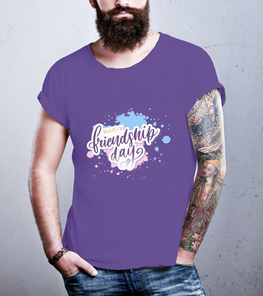 Happy Friendship Day Colorful Splashes T-Shirt