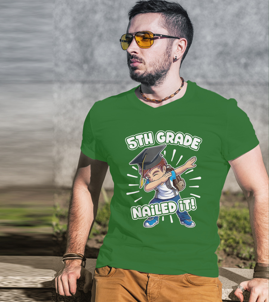 5th Grade Class Graduation Boy Nailed It T-Shirt