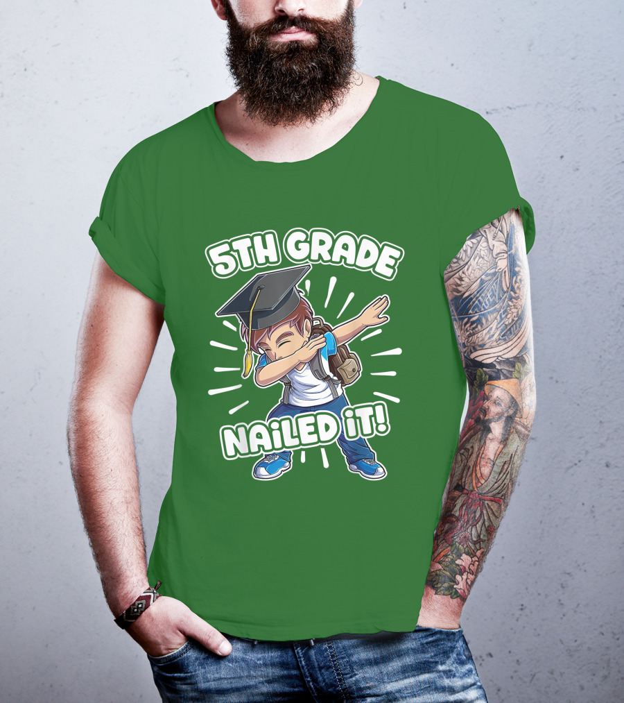 5th Grade Class Graduation Boy Nailed It T-Shirt