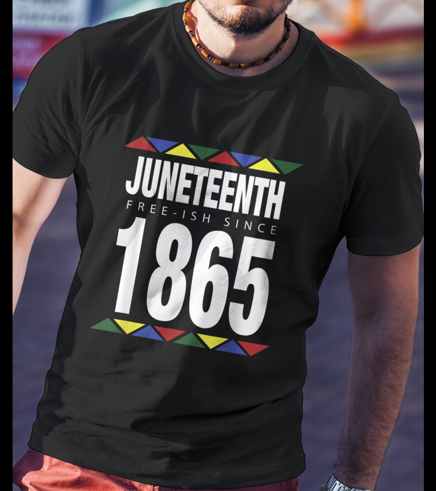Juneteenth Free-Ish Since 1865 Independence With African-Inspired Triangles T-Shirt