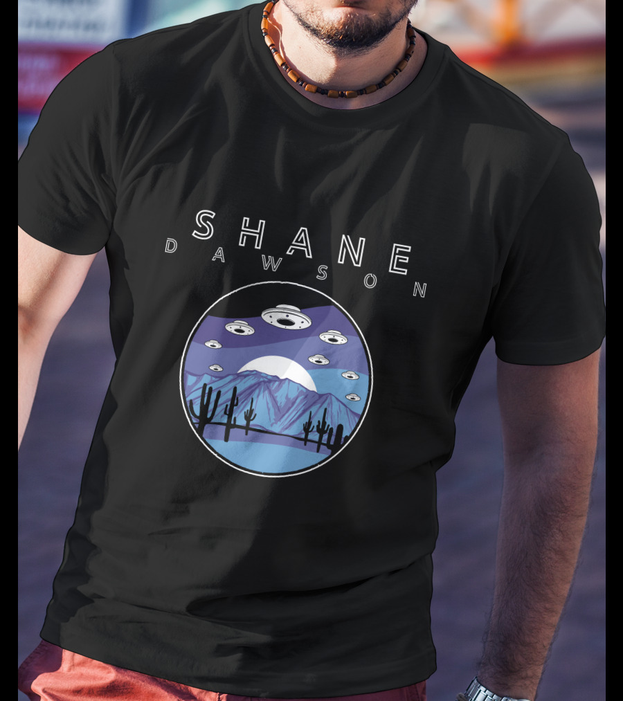 Shane Dawson UFO Saucers Over Desert Night Sky T-Shirt