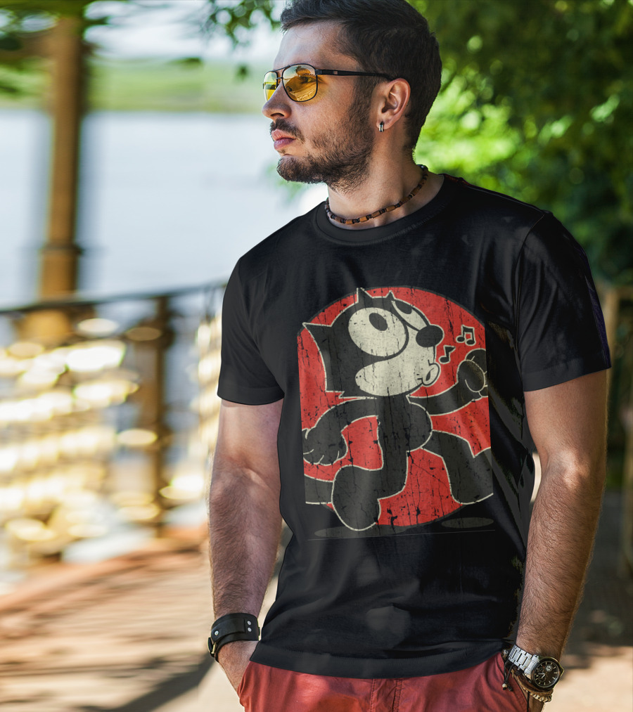 Catcreepypasta Felix The Cat Whistling Red Circle T-Shirt