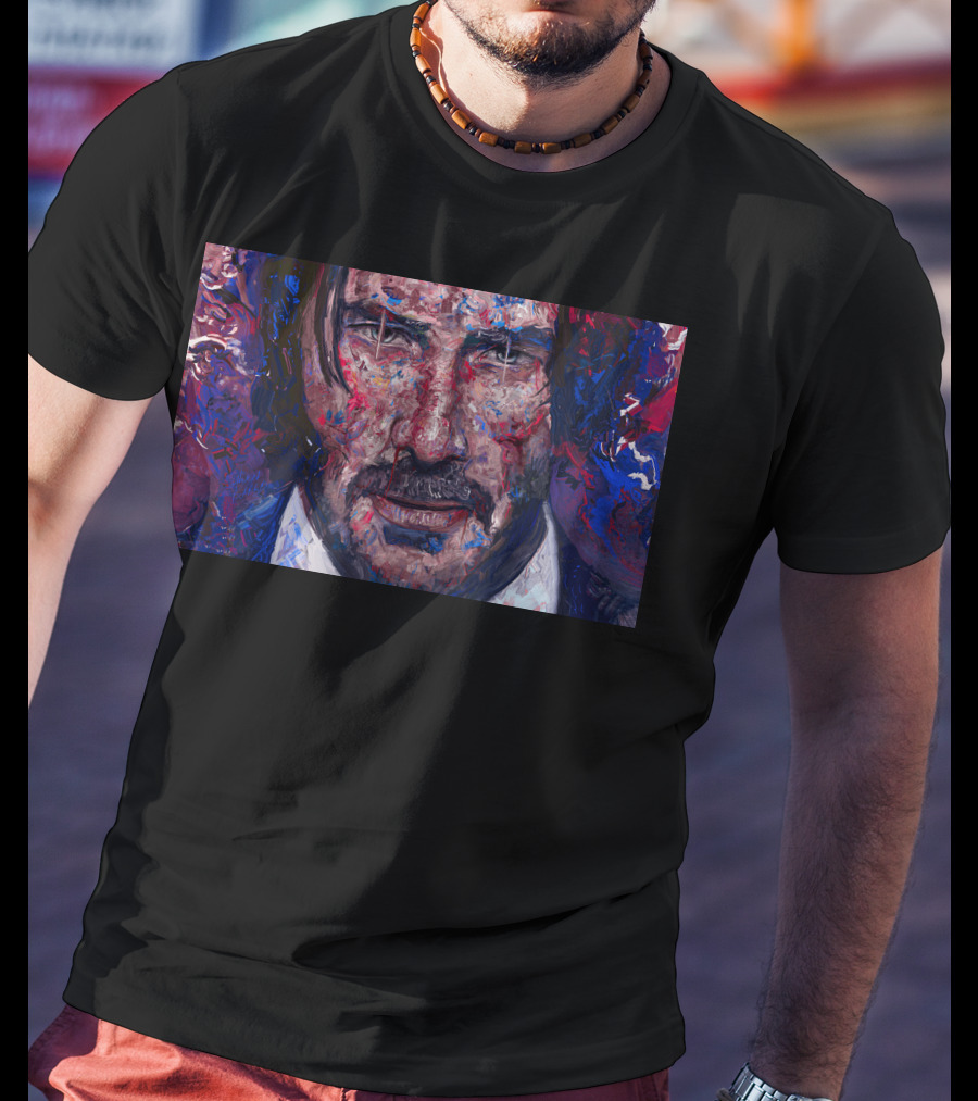 John Wick Keanu Reeves Colorful Paint Abstract T-Shirt