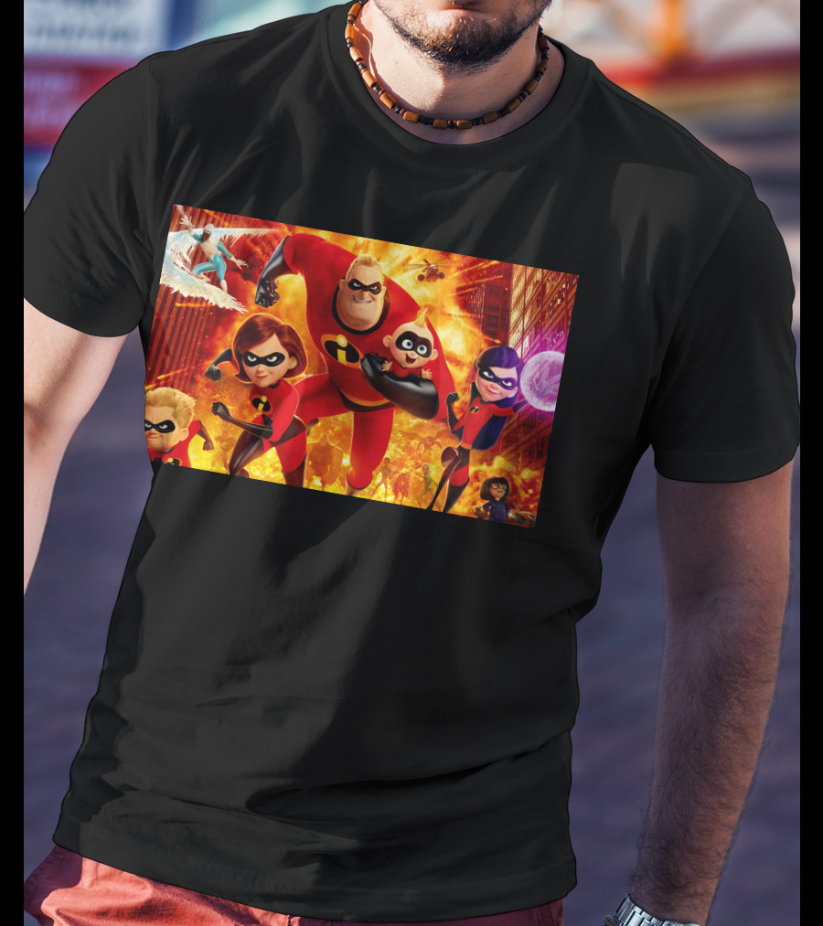 The Incredibles Family Action Adventure Pixar Scene T-Shirt