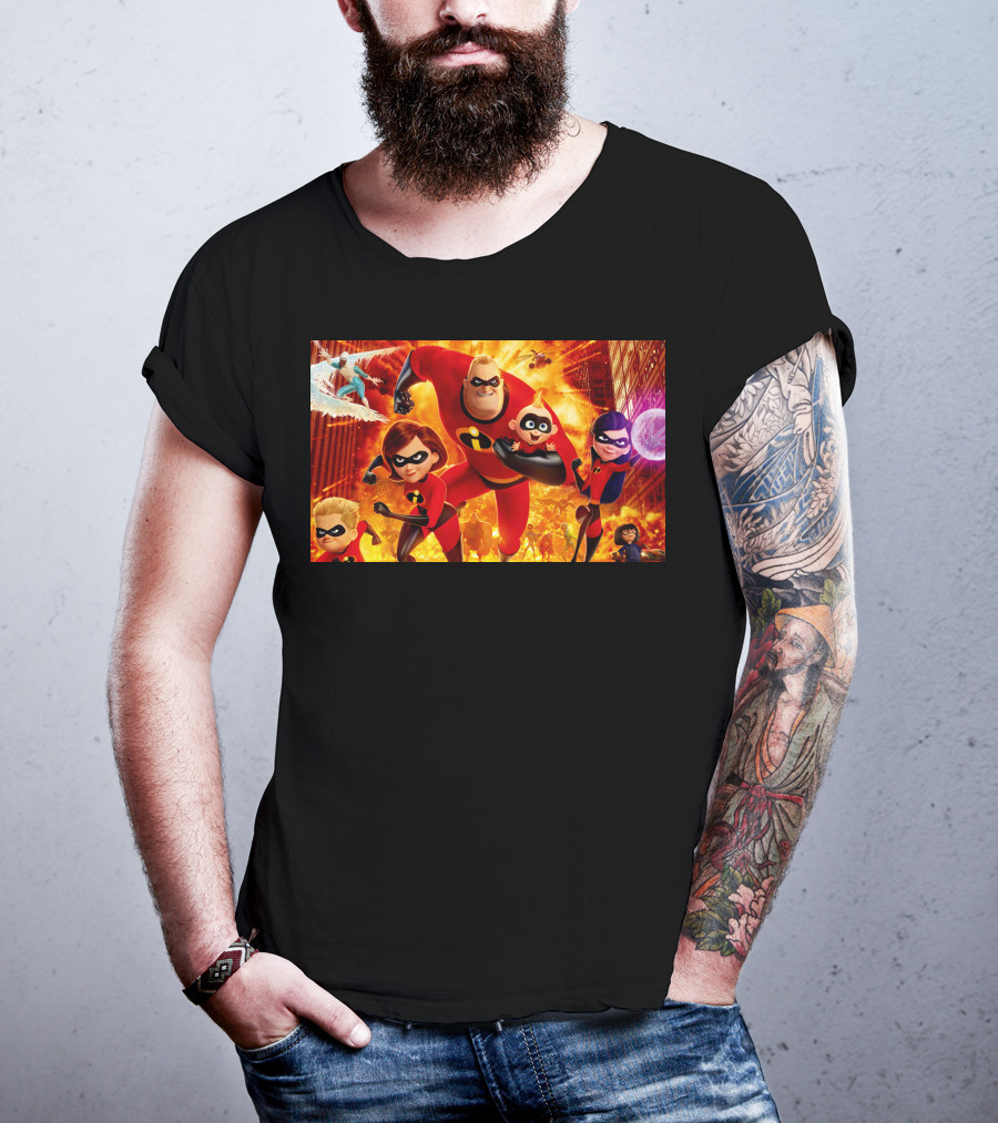 The Incredibles Family Action Adventure Pixar Scene T-Shirt