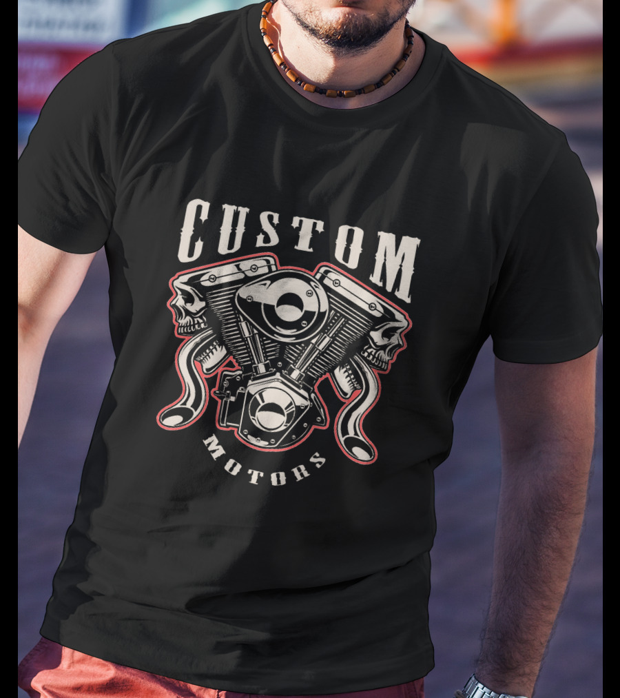 Custom Motors Skull Engine T-Shirt