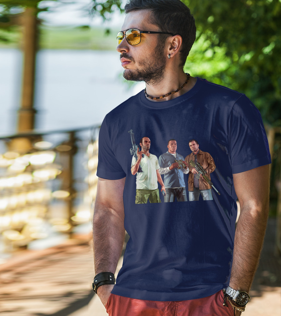 Grand Theft Auto Characters With Weapons T-Shirt