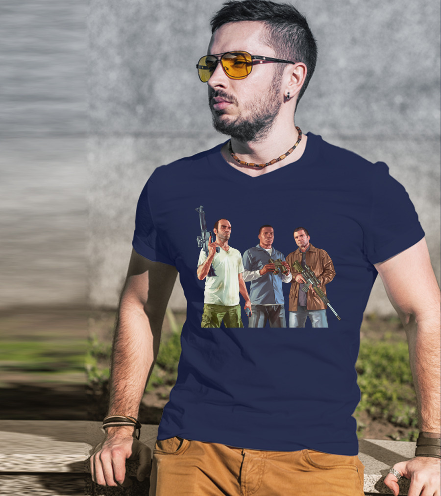 Grand Theft Auto Characters With Weapons T-Shirt