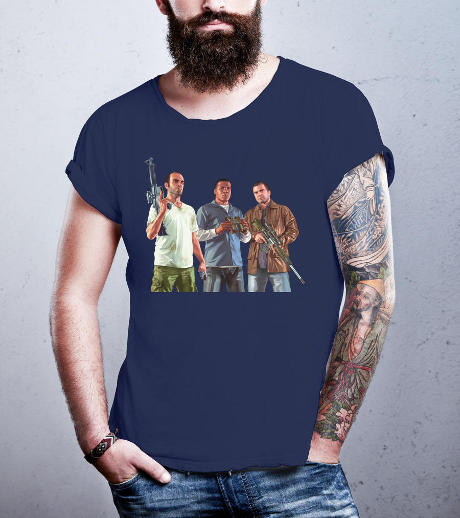 Grand Theft Auto Characters With Weapons T-Shirt