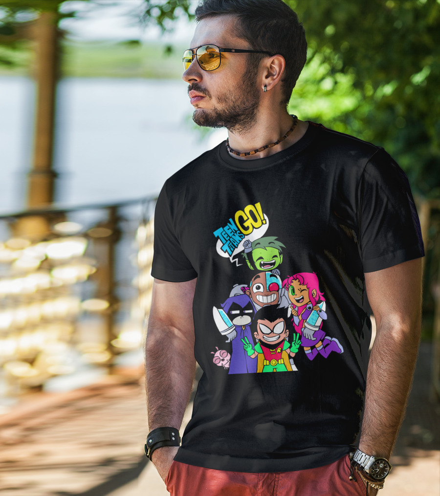 Teen Titans Go Animated Characters Group T-Shirt