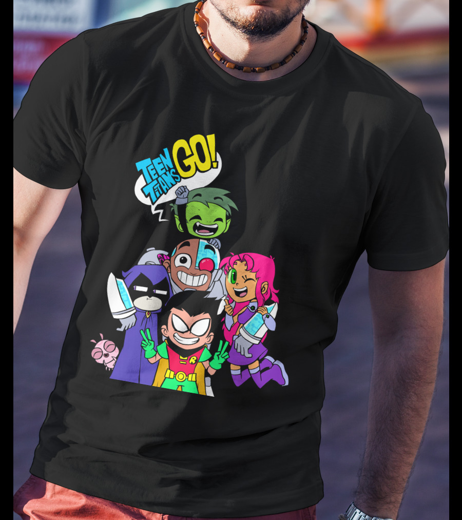 Teen Titans Go Animated Characters Group T-Shirt