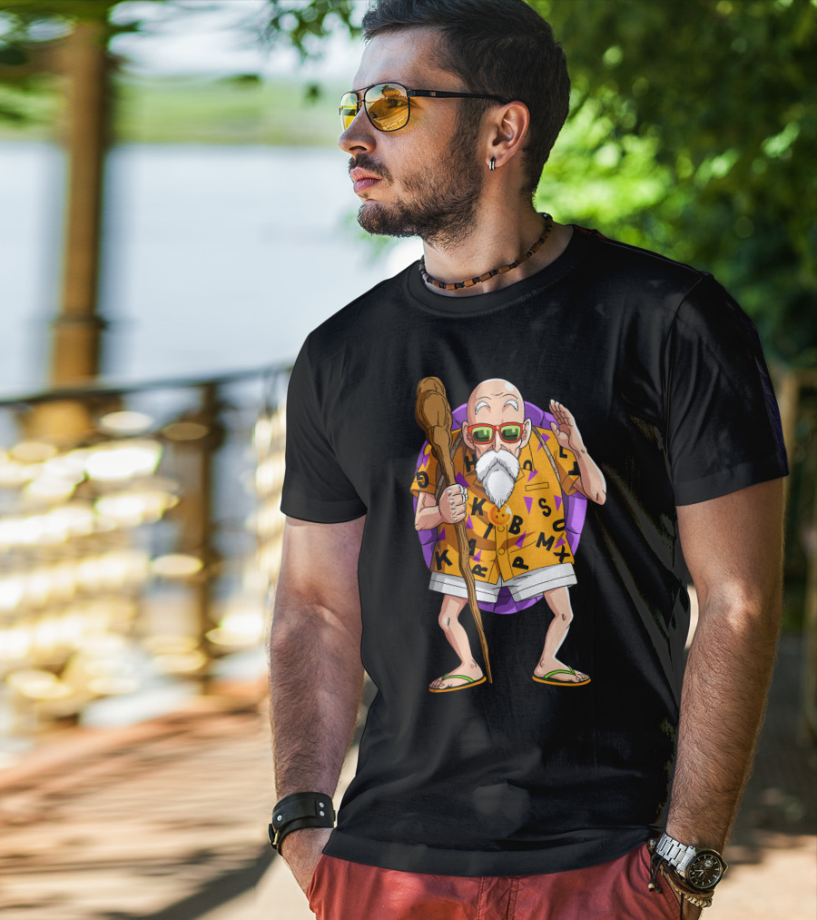 Dragon Turtle Hermit Character With Glasses And Staff T-Shirt