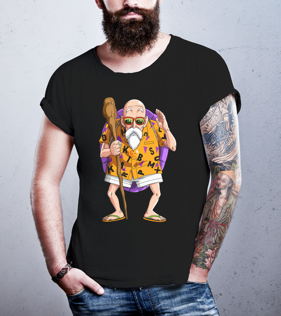 Dragon Turtle Hermit Character With Glasses And Staff T-Shirt