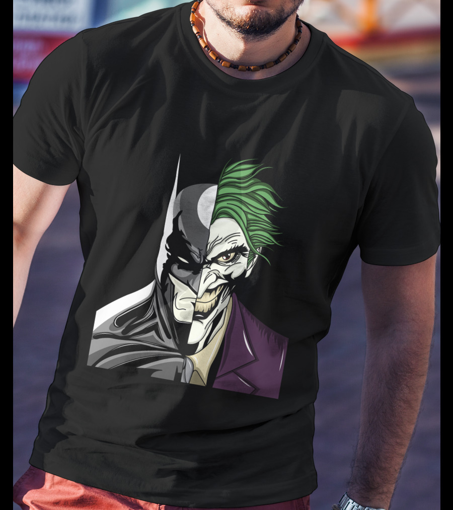Split Face Batman Joker Fusion Iconic T-Shirt