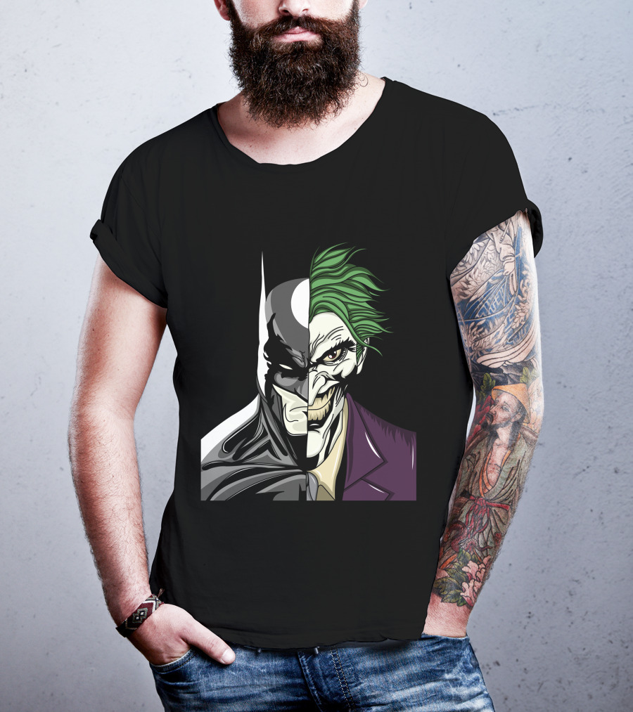 Split Face Batman Joker Fusion Iconic T-Shirt