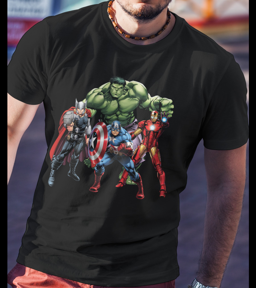 Thor Hulk Captain America Iron Man Avenger Team T-Shirt