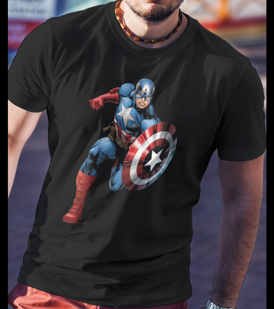 Captain America Superhero Iconic Shield Marvel Universe T-Shirt