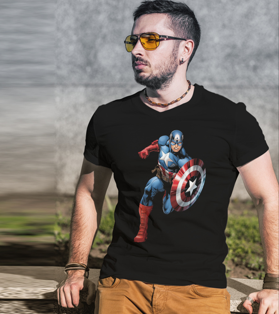 Captain America Superhero Iconic Shield Marvel Universe T-Shirt