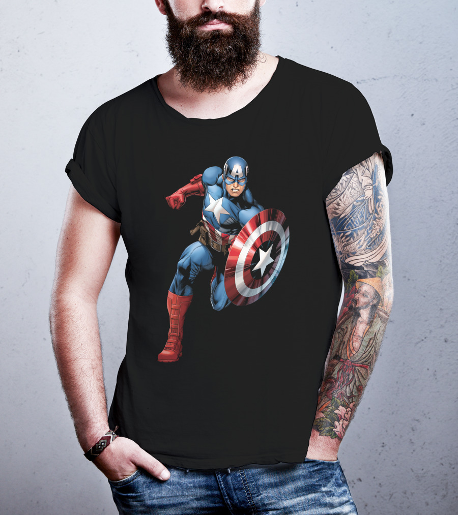Captain America Superhero Iconic Shield Marvel Universe T-Shirt