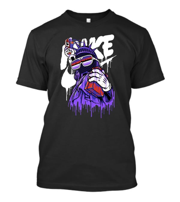 Hype Liberty Statue Remix With Retro Shades And Boom Box T-Shirt