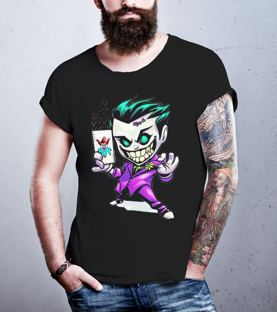 Joker 2012 Cartoon Grinning Character With Joker Card T-Shirt