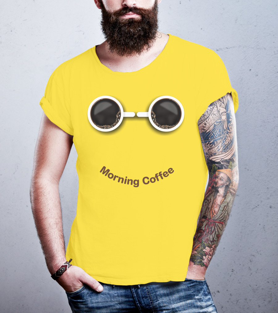 Morning Coffee Smile With Cup Glasses T-Shirt